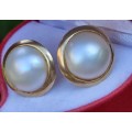 9ct Gold Mabe Pearl Earrings