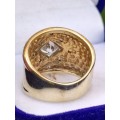 Gold-On Sterling Solid Vintage Ring
