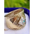 Gold-On Sterling Solid Vintage Ring