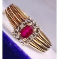 9ct Gold Estate Find Ruby Diamond Ring