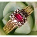 9ct Gold Estate Find Ruby Diamond Ring