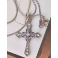 Sterling Silver Cross and Chain Set
