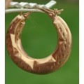 9ct Gold Creole Design Hoop Earrings