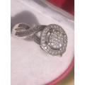 Sterling Halo Diamond Ring