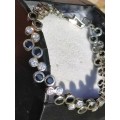 Sterling Silver Black and Clear Stone Bracelet