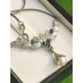 Vintage Sapphire Pearl Necklace