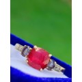 Estate Find 9ct Diamond Ruby Sapphire Ring