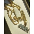 Gold on Sterling `Mum` Pendant and Chain Set