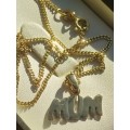 Gold on Sterling `Mum` Pendant and Chain Set