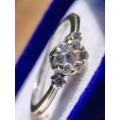 9ct White Gold Cluster Diamond Ring