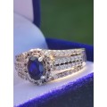 Sterling Silver Designer Sapphire Ring