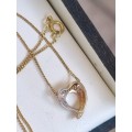 9ct Gold Diamond Heart Pendant and Chain Set