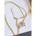 9ct Gold Diamond Heart Pendant and Chain Set