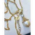 18ct Gold Vintage Cultured Pearl Pendant Set