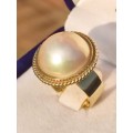 Mabe Pearl 7MM Band 9ct Gold Ring
