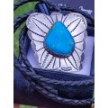 Rare Navajo Turquoise Native Mens Sterling Tie