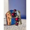 Designer Vintage Sterling Garnet Ring