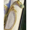 Vintage Rolled Gold on Sterling Diamond Pendant Set