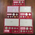 LUSTROUS 5 EARLY 2ND DECIMAL PROOF SETS - 1966-1970 - NO GOLD