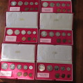 6 S.A. PROOF SETS 1975-1980 - EXCELLENT CONDITION - 1/2CENT - SILVER RAND - NO GOLD