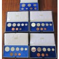 5 EARLY SHORT PROOF SETS 1/2 CENT TO SILVER RAND