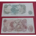 ONE POUND + TEN SHILLING NOTES OF ENGLAND