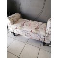 Double Chaise Ottoman Bench with Storage - Paris Print Design [Second Hand]