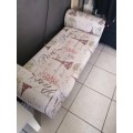 Double Chaise Ottoman Bench with Storage - Paris Print Design [Second Hand]