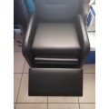 Fold Back Recliner Couch Sofa Chair - 1 Seater (Faux Leather) Black - Second Hand Item