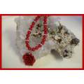 Red Coral Necklace with Rose Pendant