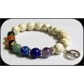 Howlite Natural Stone Stretch cord Chakra bracelet
