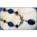 Blue Jasper and Carnelian Natural Stone Necklace
