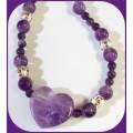Amethyst Natural Stone Necklace  with pendant - Crown Chakra balancing