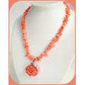 Pink Salmon coloured Coral Necklace to support the Heart Chakra