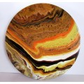 Acrylic Pour Painting  - Agate Geode - Orange and Brown