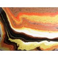Acrylic Pour Painting  - Agate Geode - Orange and Brown