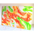 Acrylic Pour Painting - Tangerine and Lime