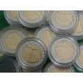 2015 COINAGE OF GRIQUA TOWN 1815-2015 R5 UNCIRCULATED COINS. SEALED IN COIN CAPSULES FOR PROTECTION.
