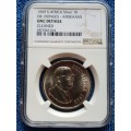 1969 SOUTH AFRICA SILVER R1 - DR DONGES AFRIKAANS - NGC  ** UNC DETAILS CLEANED**