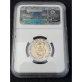 2011 SOUTH AFRICA R5 -90TH ANNIVERARY OF THE S.A.R.B.- NGC GRADED MS65