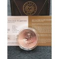 2017 1oz FINE SILVER KRUGERRAND -PREMIUM UNCIRCULATED WITH 50 YEARS PRIVY - IN CAPSULE WITH C0A