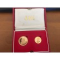 Krugerrands 1983 1/10 and 1/4 ounce set in SA mint box