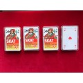 Skat playing card sets (4) , collectors items, Pentax,Bauer,Sylvania,Eumig