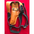 Genuine shoulder leather holster for revolver , brown,