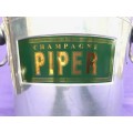 PIPER Champagne Ice Aluminium Bucket, collectors item incl. silver ice cube tongs