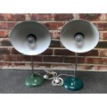 1X Office desk lamp vintage,retro,rare,light green or green, in working condition,ONE LAMP FOR R1299