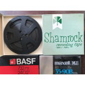 Vintage Magnetophonband  Lot,5 x Double play tape in original box, BASF,Maxel,Shamrock, all 18cm