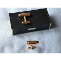 Cufflinks ammo design, bullet design, colour gold, metal