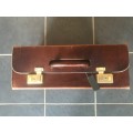 Pilot Leather Case , travel bag, vintage, from the 70s/80s Germany, size approx:18cm x 31cm x 45cm