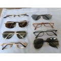 1970s Vintage Racing Style Mens Sun and Reading glasses vintage lot, sold as is